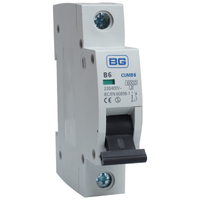 BG CUMB6 MCB SP Type B 6A 6kA