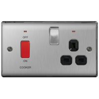 BG NBS70B Cooker Control Unit + Socket Neon 45A Black Insert