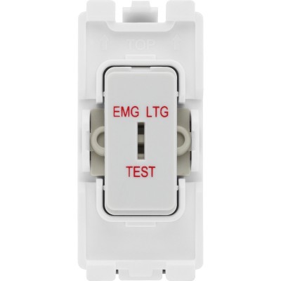 BG R12EL Grid Switch 2 Way Emergency Test White