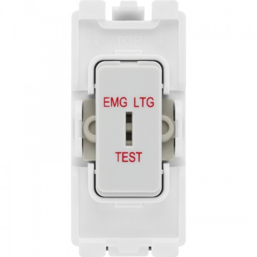 BG R12EL Grid Switch 2 Way Emergency Test White