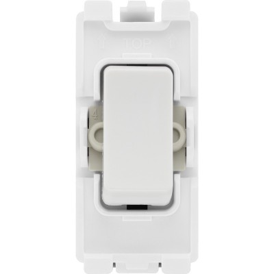 BG R14 Grid Retractive Switch 2 Way SP 20AX White