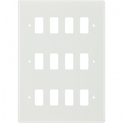 BG R812 Grid Frontplate 12 Gang White