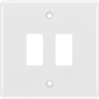 BG R82 Grid Frontplate 2 Gang White