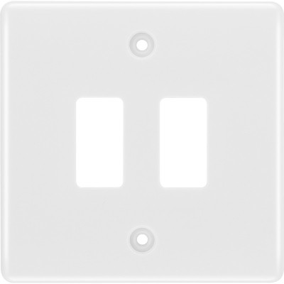 BG R82 Grid Frontplate 2 Gang White