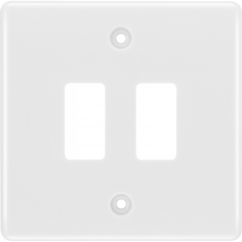BG R82 Grid Frontplate 2 Gang White