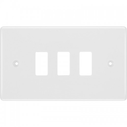 BG R83 Grid Frontplate 3 Gang White