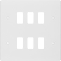 BG R86 Grid Frontplate 6 Gang White