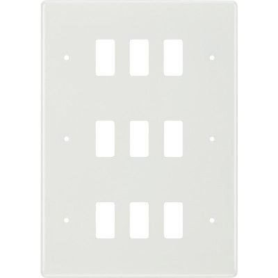 BG R89 Grid Frontplate 9 Gang White
