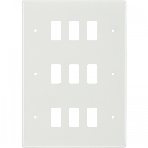 BG R89 Grid Frontplate 9 Gang White