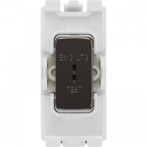 BG RBN12EL Grid Switch 2 Way Emergency Test Black Nickel