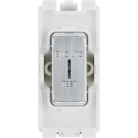 BG RBS12EL Grid Switch 2 Way Emergency Test Brushed Steel