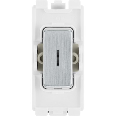 BG RBS12KY Grid Key Switch 2 Way SP 20AX Brushed Steel