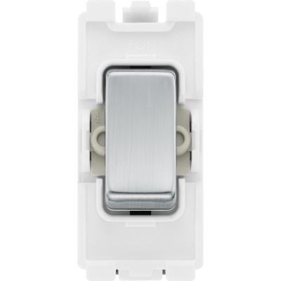 BG RBS13 Grid Switch Intermediate 20AX Brushed Steel