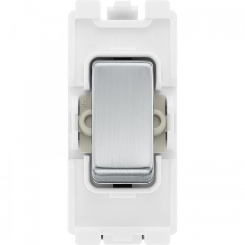 BG RBS13 Grid Switch Intermediate 20AX Brushed Steel