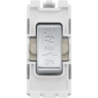 BG RBS15 Grid Switch 3 Pole Fan 10A Brushed Steel
