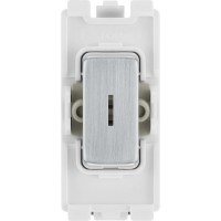 BG RBS30KY Grid Key Switch Double Pole 20AX Brushed Steel