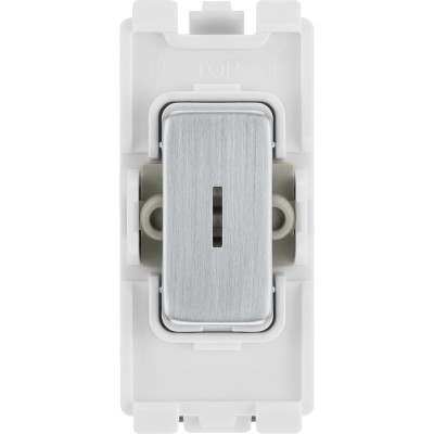 BG RBS30KY Grid Key Switch Double Pole 20AX Brushed Steel