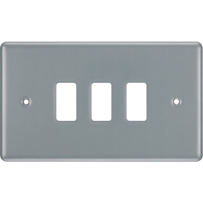 BG RMC3 Grid Frontplate 3 Gang Metal Clad