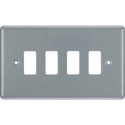 BG RMC4 Grid Frontplate 4 Gang Metal Clad
