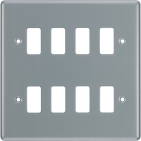 BG RMC8 Grid Frontplate 8 Gang Metal Clad