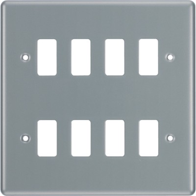 BG RMC8 Grid Frontplate 8 Gang Metal Clad