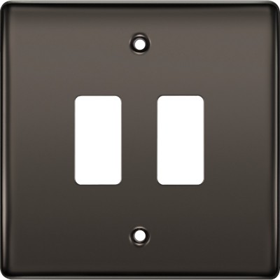 BG RNBN2 Grid Frontplate 2 Gang Black Nickel