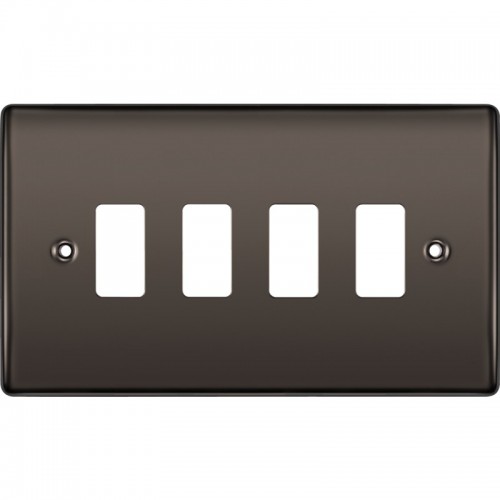 BG RNBN4 Grid Frontplate 4 Gang Black Nickel