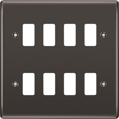 BG RNBN8 Grid Frontplate 8 Gang Black Nickel