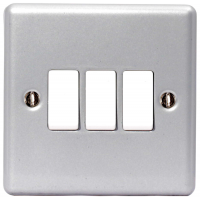 BG Nexus Metal Clad Triple Light Switch - MC543