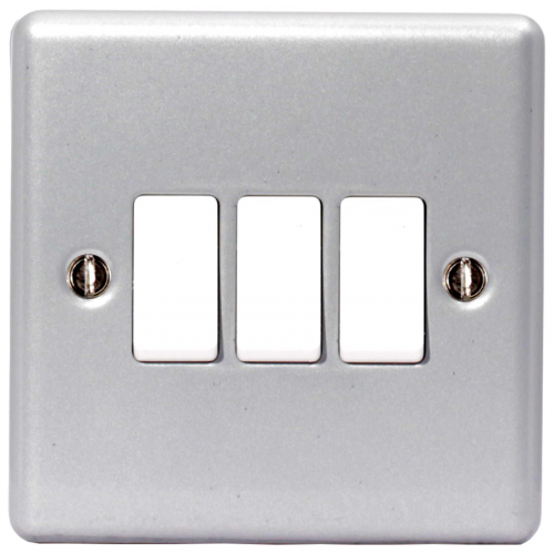 BG Nexus Metal Clad Triple Light Switch - MC543