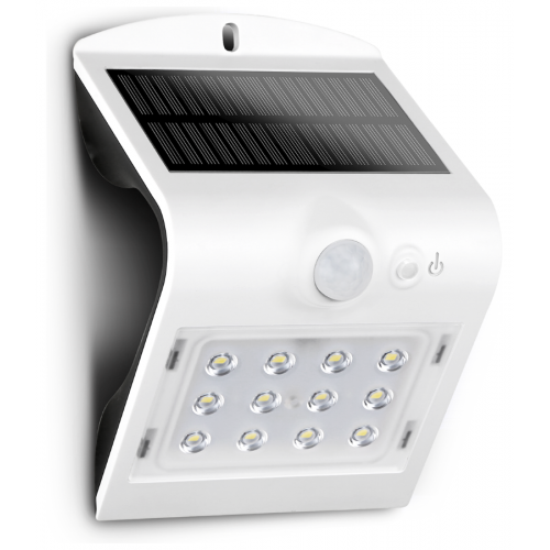 Luceco LED Solar Wall Light with PIR 220lm White LEXS22W40