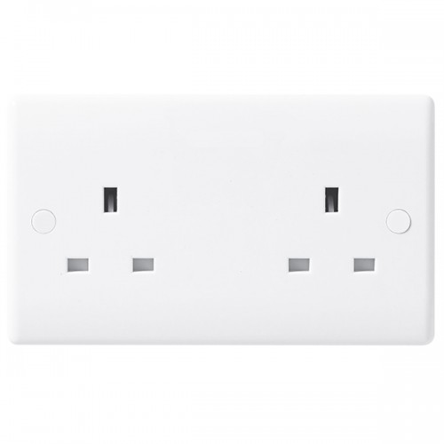 BG Nexus White Unswitched Double Socket - 824