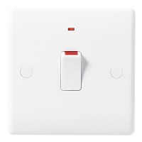 BG Nexus White Double Pole Switch with Neon - 831