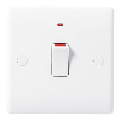 BG Nexus White Double Pole Switch with Neon - 831