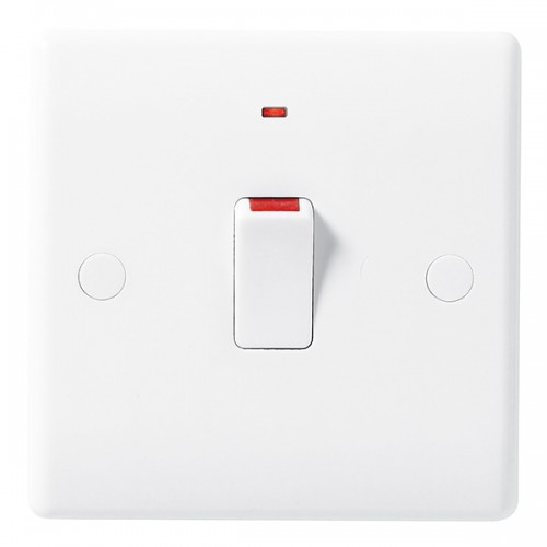BG Nexus White Double Pole Switch with Neon - 831