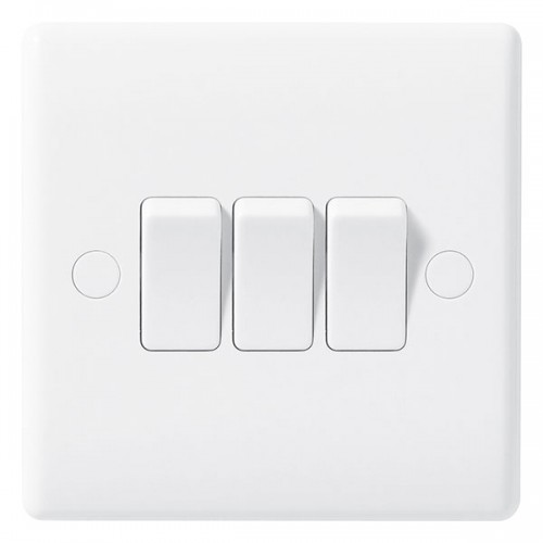 BG Nexus White Triple Light Switch - 843