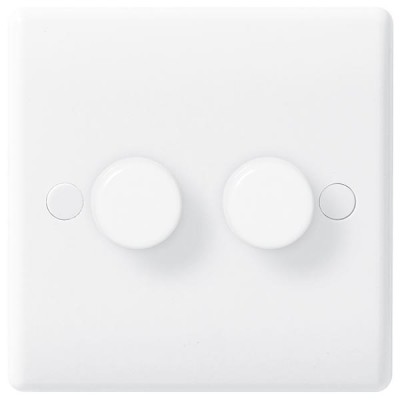 BG Nexus White Double Dimmer Switch - 882P
