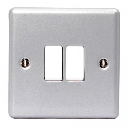BG Nexus Metal Clad Double Light Switch - MC542