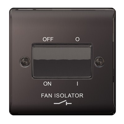 BG Nexus Black Nickel Fan Isolator Switch TP - NBN15