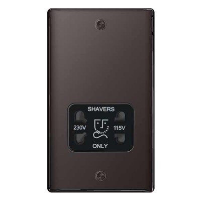 BG Nexus Black Nickel Dual Voltage Shaver Socket - NBN20B