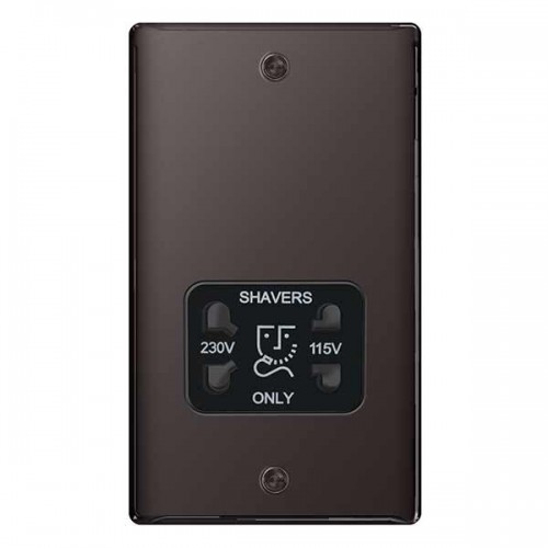 BG Nexus Black Nickel Dual Voltage Shaver Socket - NBN20B