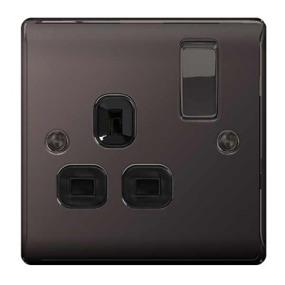 BG Nexus Black Nickel Single Socket - NBN21B