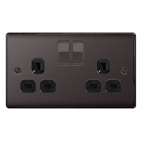 BG Nexus Black Nickel Double Socket - NBN22B