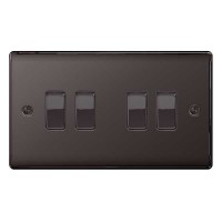 BG Nexus Black Nickel Quad Light Switch - NBN44