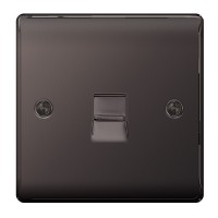 BG Nexus Black Nickel Slave Telephone Socket - NBNBTS1