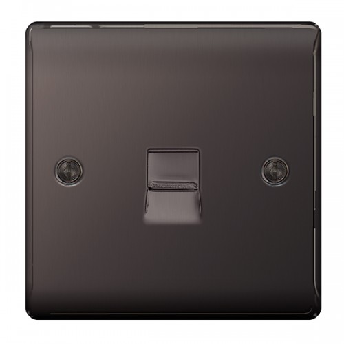 BG Nexus Black Nickel Slave Telephone Socket - NBNBTS1