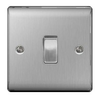 BG Nexus Brushed Steel Intermediate Light Switch - NBS13