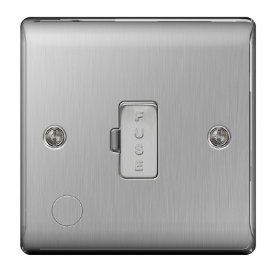 BG Nexus Brushed Steel Unswitched Spur with cable - NBS55