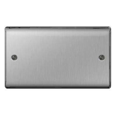 BG Nexus Brushed Steel Double Blanking Plate - NBS95