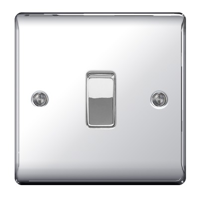 BG Nexus Polished Chrome Single Light Switch - NPC12